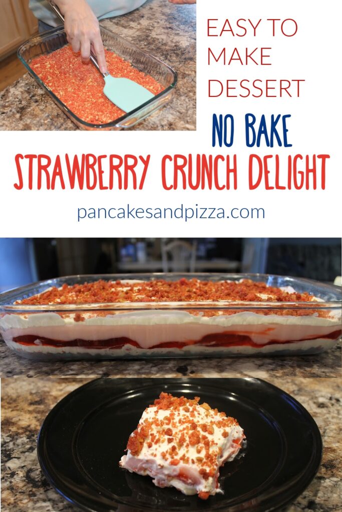 How to make a no bake strawberry crunch delight.